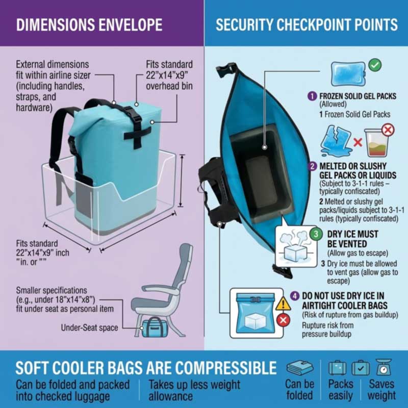 Sacs à dos isothermes de voyage – format bagage à main, soudés et étanches
